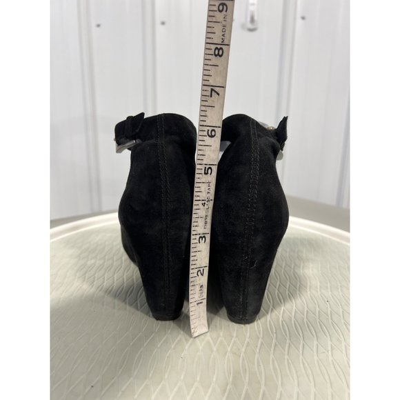 Johnston & Murphy Ankle Strap Wedge Pumps Womens 8 Round Toe Buckle Career Prepp - Picture 5 of 9